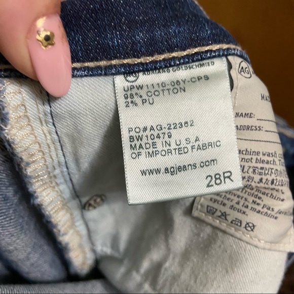 AG Women’s 28 The Stilt Straight Cigarette Leg Mid Rise Blue Jeans - Picture 9 of 10